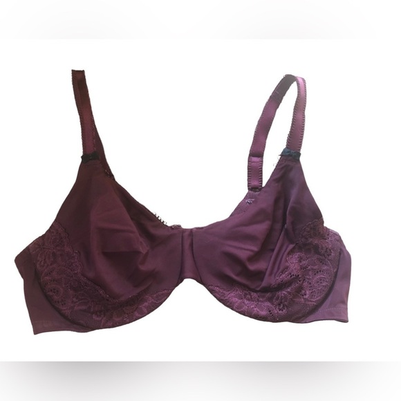 Olga Luxury Lift Underwire Bra 35063 Burgundy 40C Lace Cups - Picture 1 of 4